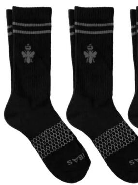 Bombas 5 pK Black Men's Athletic Crew Socks - 5 Pair Pack